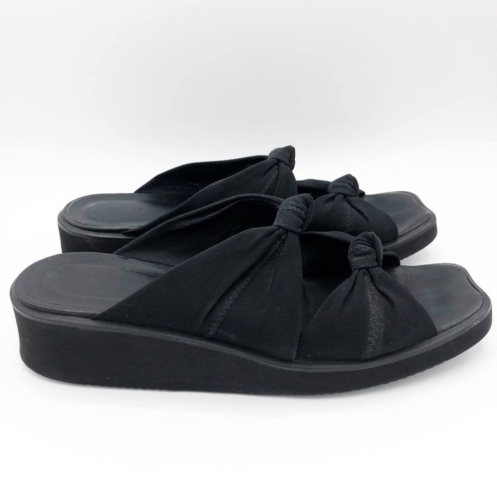 Donald J. Pliner Vintage Y2K Double Knot Knit Wedge Sandals Shoes